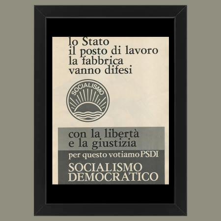 Ans 70 * Publicité Original "PSDI, Politica, Socialismo" Cadre