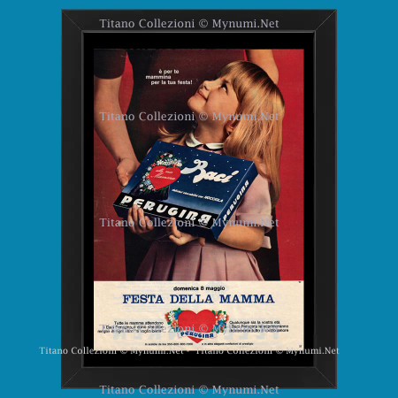 Ans 60 * Publicité Original "Baci Perugina, Festa della Mamma" Cadre