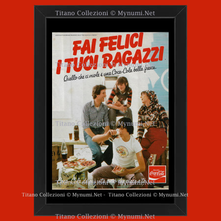 Ans 70 * Publicité Original "Coca-Cola, Fai Felici i Tuoi Ragazzi" Cadre