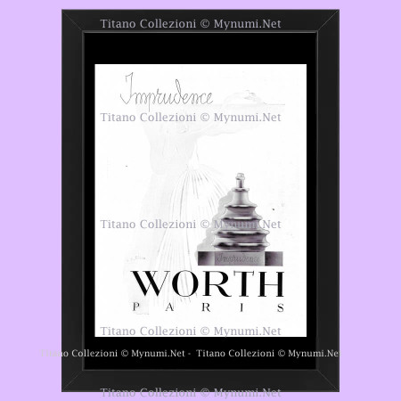 Ans 30 * Publicité Original "Worth Paris - R. B. SIBIA, Imprudence, Profumo" Cadre