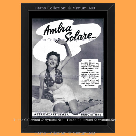 Ans 30 * Publicité Original "Ambra Solare - MAYWALD, Abbronzare Senza Bruciature, Tipo 2" Cadre