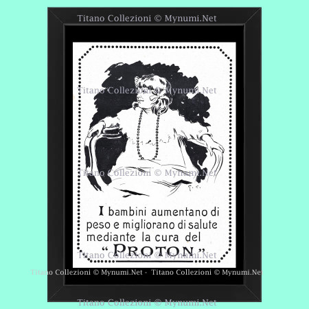 Ans 20 * Publicité Original "Proton, I Bambini Aumentano di Peso e Migliorano di Salute" Cadre