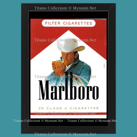 1980 * Publicité Originale 'Léo Burnett - Marlboro - Cowboy à Moustache' Encadrée