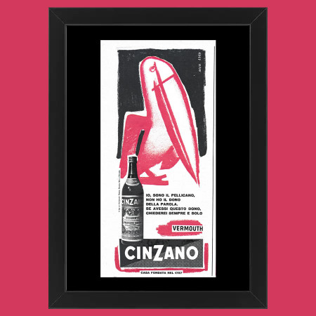 Ans 50 * Publicité Original "Cinzano - NICO EDEL, Vermouth Cinzano" Cadre