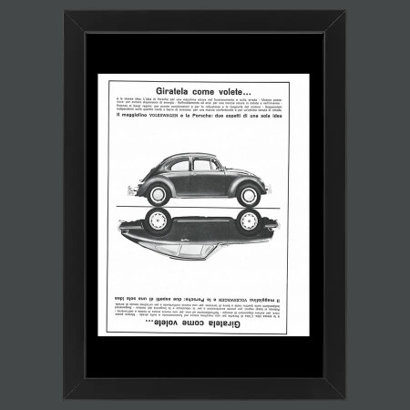 Ans 60 * Publicité Original "Volkswagen, Giratela Come Volete..." Cadre
