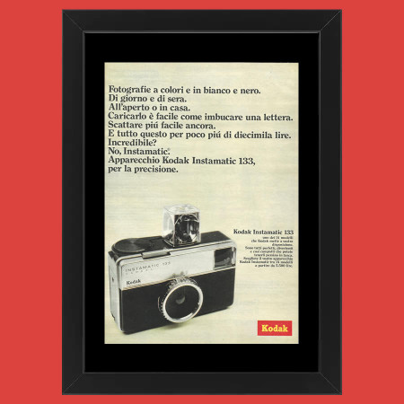 Ans 70 * Publicité Original "Kodak, Instamatic 133" Cadre