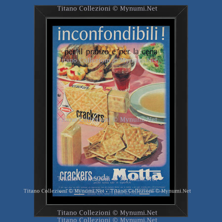 Ans 60 * Publicité Original "Motta, Inconfondibili Crackers" Cadre