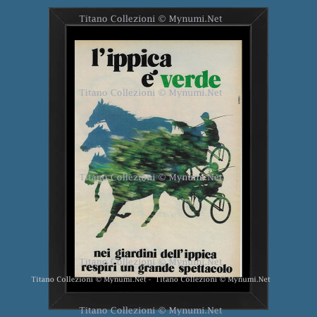 Ans 70 * Publicité Original "Ippica, L'Ippica E' Verde" Cadre