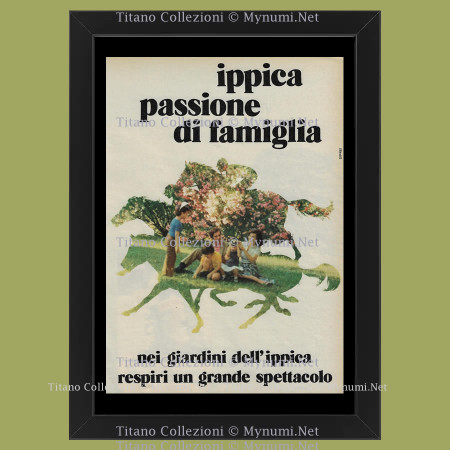 Ans 70 * Publicité Original "Ippica, Passione di Famiglia" Cadre