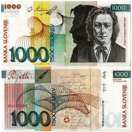 2005 * Billet Slovénie 1000 Tolarjev  “F Preseren” (p32c) NEUF