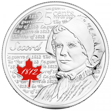 2013 * Quart de dollar Canada Laura Secord coloré