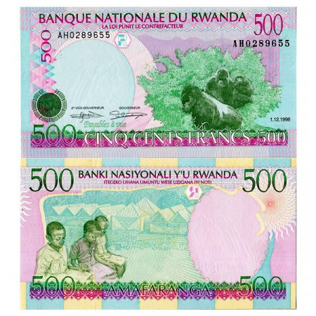 1998 * Billet Rwanda 500 Francs (p26a) NEUF