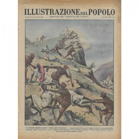1935 * Illustrazione Del Popolo (N°44) "Le Violenze Abissine Contro i Somali" Magazine Original
