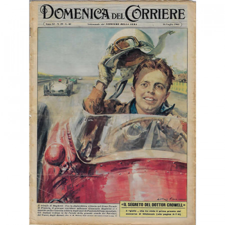 1961 * La Domenica Del Corriere (N°29) "Il Trionfo di Baghetti" Magazine Original