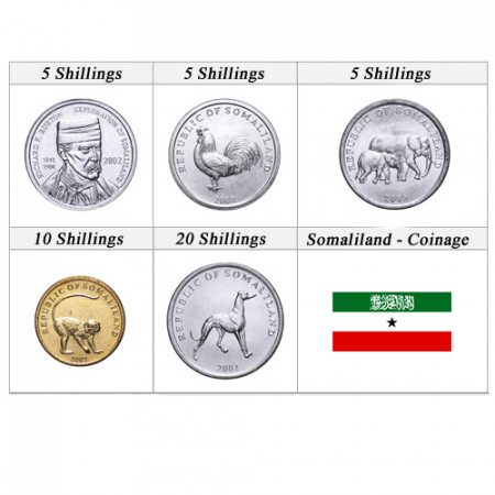 Ans Divers * Série 5 pièces Somaliland shillings