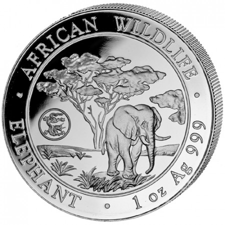 2012 * 100 Shillings 1 OZ Somalie Éléphant "Année du Dragon" Privy Mark