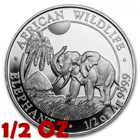 2017 * 50 Shillings Half 1/2 OZ Somalie "Éléphant" BU