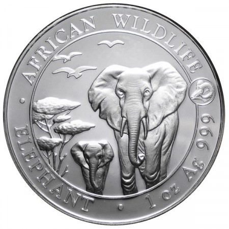 2015 * 100 Shillings 1 OZ Somalie Éléphant "An de la Chevre" Privy Mark