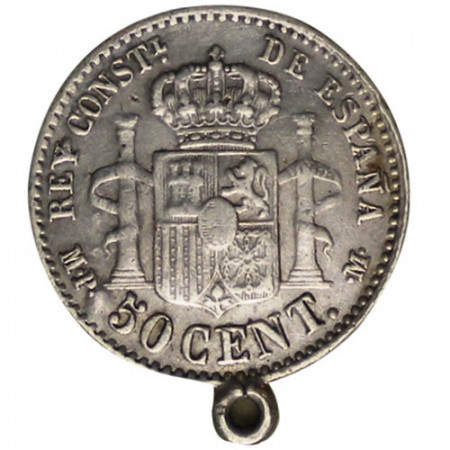 1889 (89) MP-M * 50 Centimos Argent Espagne "Alphonse XIII" (KM 690) TTB