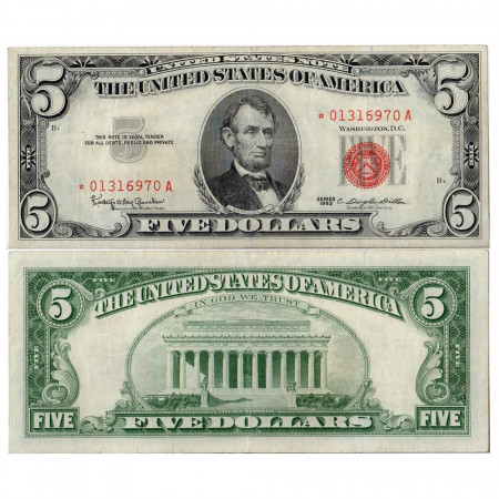 1963 * Billet États-Unis 5 dollasr TTB star note