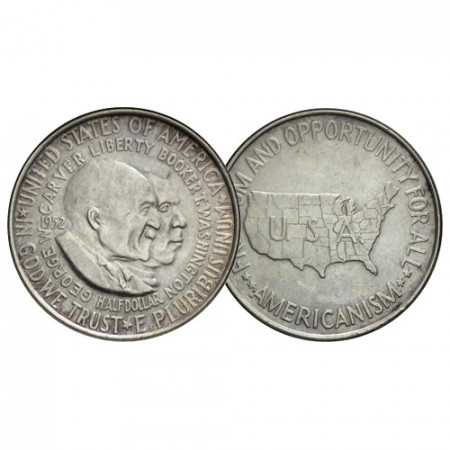 1952 (P) * Half 1/2 Dollar Argent États-Unis "Washington - Carver" (KM 200) SUP