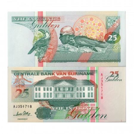 1991-98 * Billet Suriname 25 Gulden (p138) NEUF