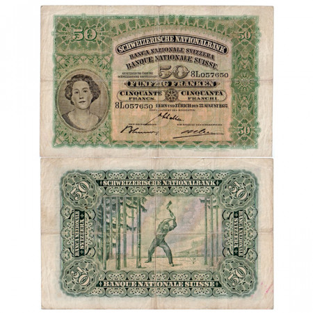 1937 * Billet Suisse 50 Franken TB
