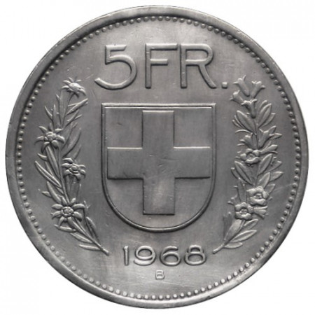 1968 B * 5 Francs Suisse "Guillaume Tell" (KM 40a.1) SUP