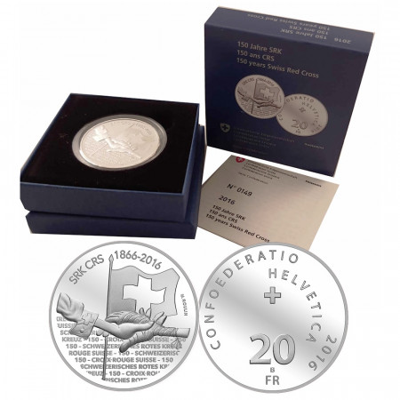 2016 * 20 Francs Argent Suisse "150 years of swiss red cross"  (KM 160) BE