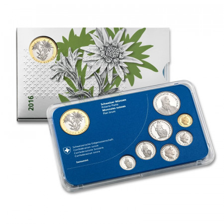 2016 * SUISSE Coffret Officiel Francs "Flora Alpina - Edelweiss Alpin" BE