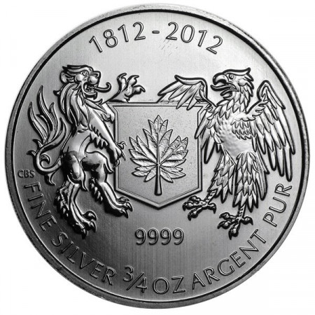 2012 * 1 Dollar en argent 3/4 OZ Canada "Guerre de 1812"