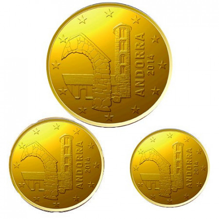 2014 * Set ANDORRE 50, 20 et 10 centimes l'Église de Santa Coloma