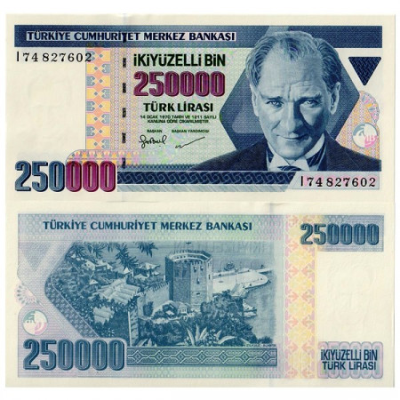 L.1970 (1998) * Billet Turquie 250.000 Lira "Kemal Atatürk" (p211) NEUF
