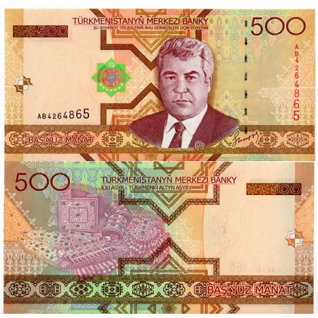 2005 * Billet Turkménistan 500 Manat "S Nyýazow" (p19) NEUF