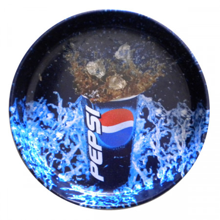 Plateau * Pepsi Métal Rond Bleu "Logo" Publicité Vintage