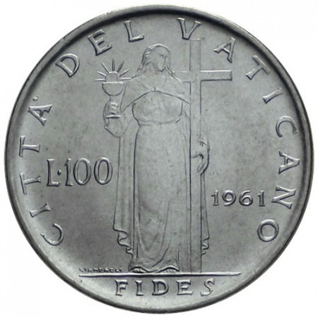 1961 * 100 Lire Vatican Jean XXIII "Fides" Année III (KM 64.2) FDC
