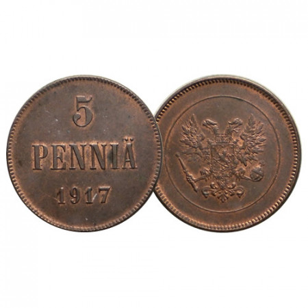 1917 * 5 Pennia FINLANDE "Gouvernement Kerensky - Guerre Civile" (KM 17) TTB+