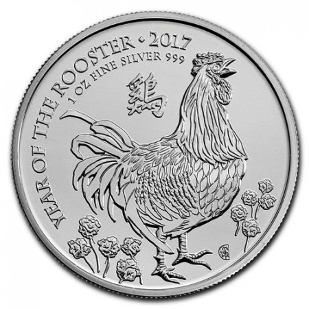 2017 * 2 Pounds Argent 1 OZ Grande Bretagne "An du Coq" BU