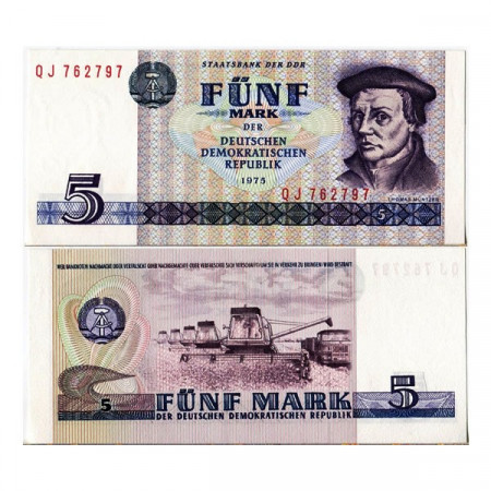 1975 (1987) * Billet Allemagne DDR République Démocratique 5 Mark "Thomas Müntzer" (p27b) NEUF