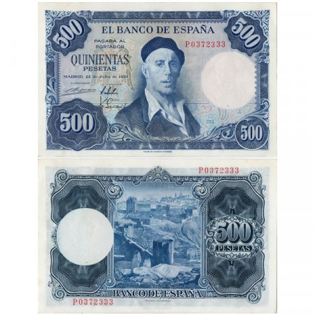 1954 (1958) * Billet Espagne 500 Pesetas "Ignacio Zuloaga" (p148a) prNEUF