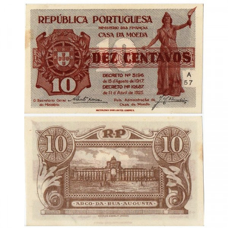 L.1917 D.1925 * Billet Portugal 10 Centavos "Casa da Moeda" (p101) NEUF