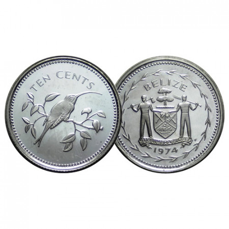 1974 * 10 Cents Belize "Long-Tailed Hermit" (KM 40a) BE