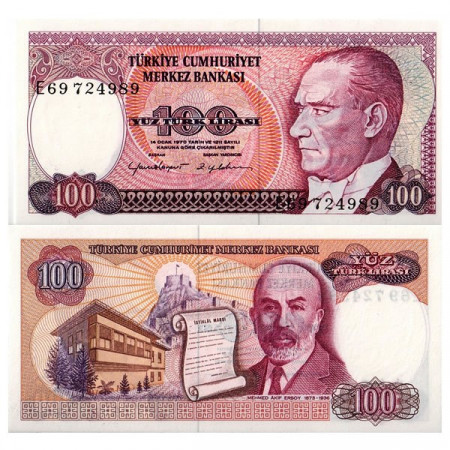 L.1970 (1984) * Billet Turquie 100 Lira "Kemal Atatürk" (p194) NEUF