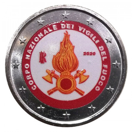 2020 * 2 Euro ITALIE "80e Corps National des Brigades du Feu" Coloré