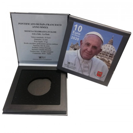 2020 * Coffret pour 10 Euro Cuivre VATICAN "Art et Foi: la Pietà de Michel-Ange"