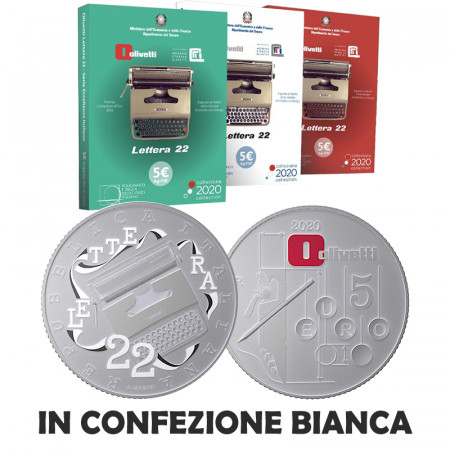 2020 * 5 Euro Argent ITALIE "Excellence - Olivetti Lettera 22 - BLANC" BU