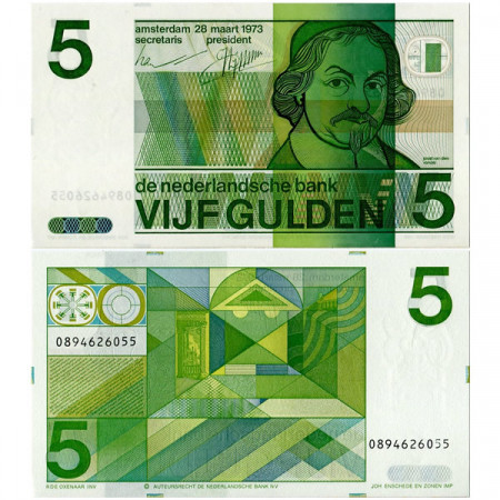 1973 * Billet Pays-Bas 5 Gulden "Joost van den Vondel" (p95a) NEUF