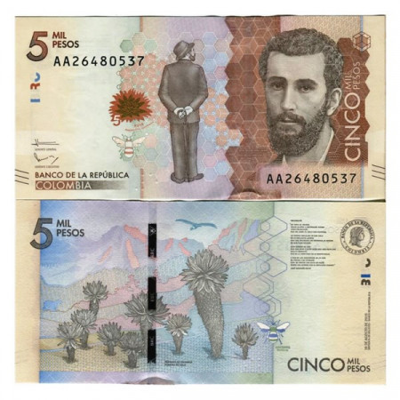 2015 (2016) * Billet Colombie 5000 Pesos "José Asunción Silva" (pNew) NEUF