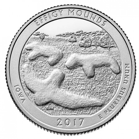 2017 * Quart de Dollar (25 Cents) États-Unis "Effigy Mounds - Iowa" UNC