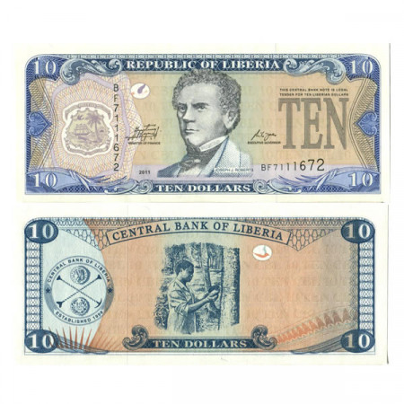 2011 * Billet Liberia 10 Dollars "Joseph J Roberts" (p27f) NEUF
